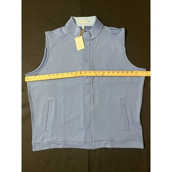 Peter Millar Beaumont Performance Vest Mens XL Zipper Snap Button‎ Golf Outdoor